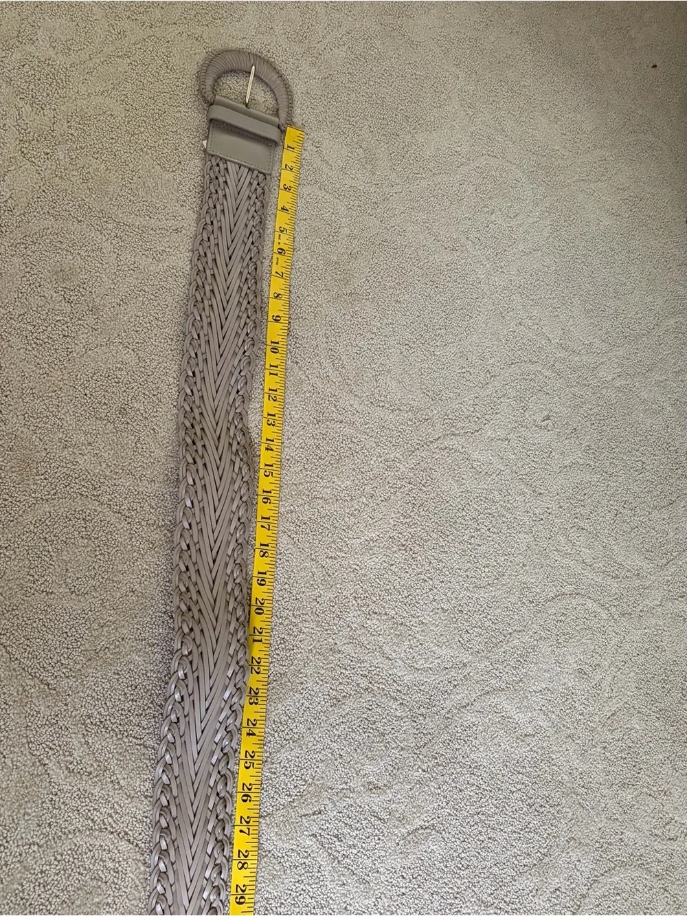 Talbots Taupe Braided Leather Belt with Buckle Sz Small